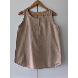 Muji | Tan Cotton Button Tank Top - Like New!